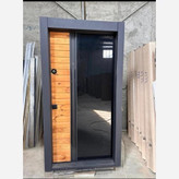 درب شیشه و چوب