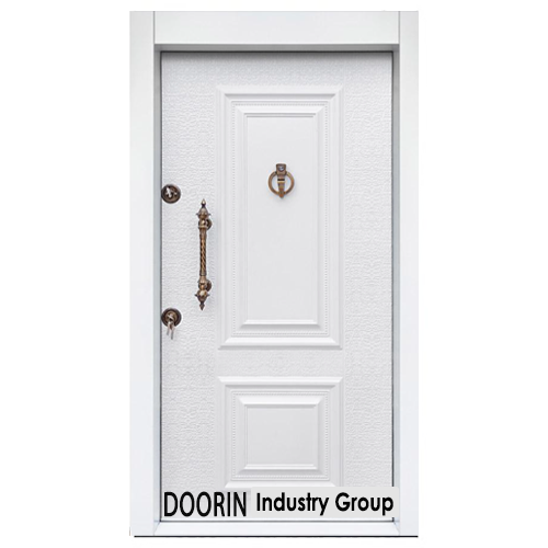 در ورودی فلزی با دوتا مربع